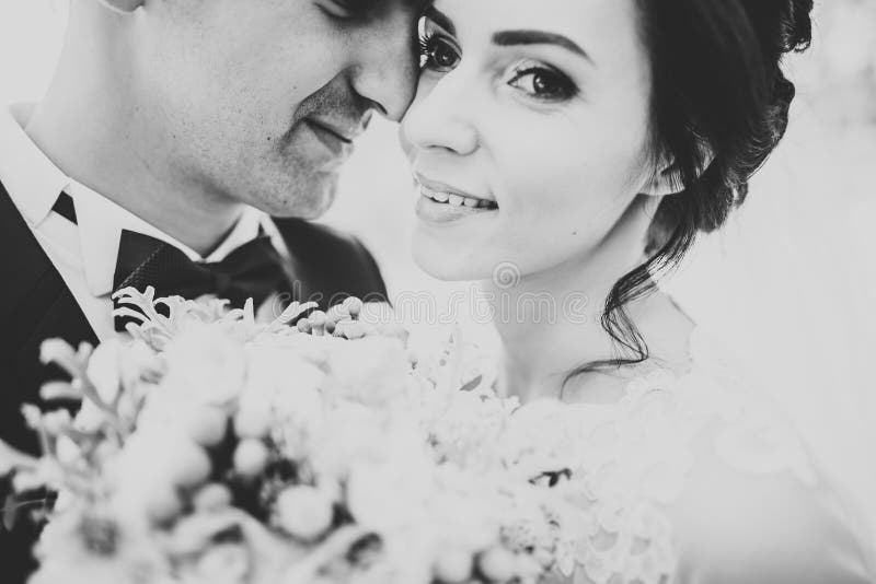 Bruid- en bruinkoolkoppel stock foto