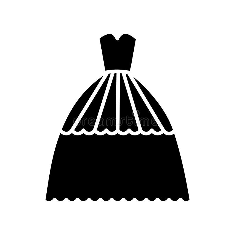 Bruids avondjurkpictogram, vectorillustratie, teken op geïsoleerde achtergrond vector illustratie Bruids avondjurkpictogram, vectorillustratie, teken op geïsoleerde achtergrond vector illustratie