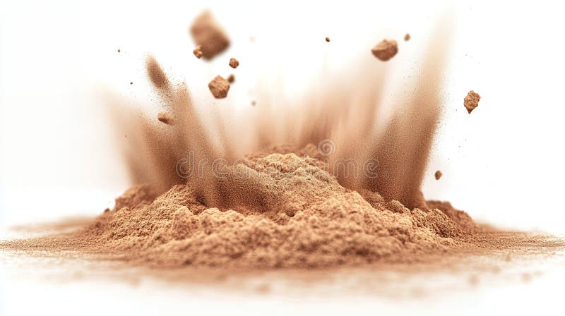 Bruin poeder explodeert in de lucht royalty-vrije illustratie