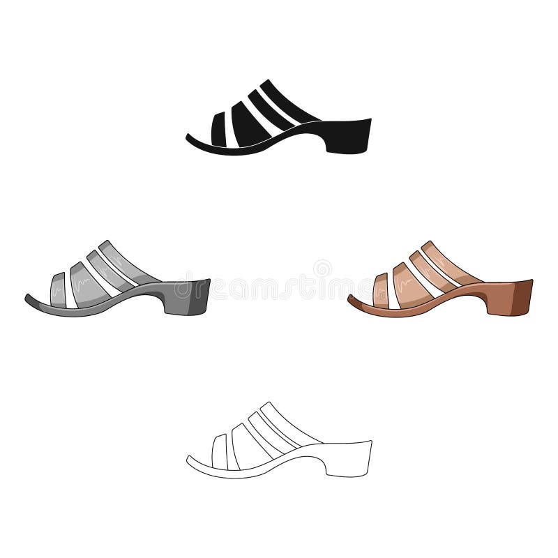 Bruine de zomerhielen van leervrouwen Schoenen voor het lopen in het Park De verschillende schoenen kiezen pictogram in de vector royalty-vrije illustratie Bruine de zomerhielen van leervrouwen Schoenen voor het lopen in het Park De verschillende schoenen kiezen pictogram in de vector royalty-vrije illustratie