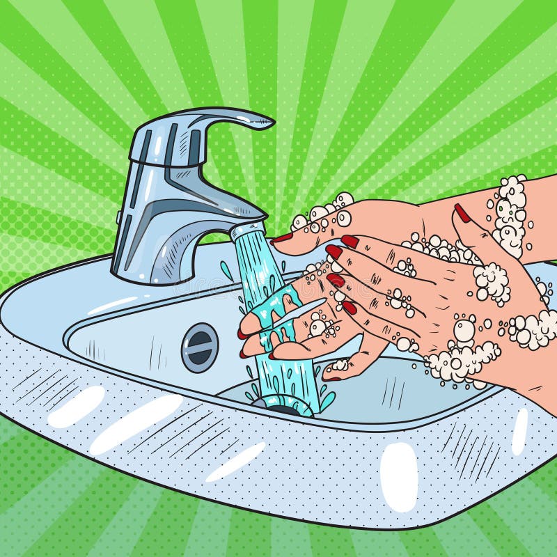 Bruit Art Woman Washing Hands Concept de soins de santé de soins de la peau d'hygiène Mains femelles nettoyant avec la mousse du illustration de vecteur Bruit Art Woman Washing Hands Concept de soins de santé de soins de la peau d'hygiène Mains femelles nettoyant avec la mousse du illustration de vecteur