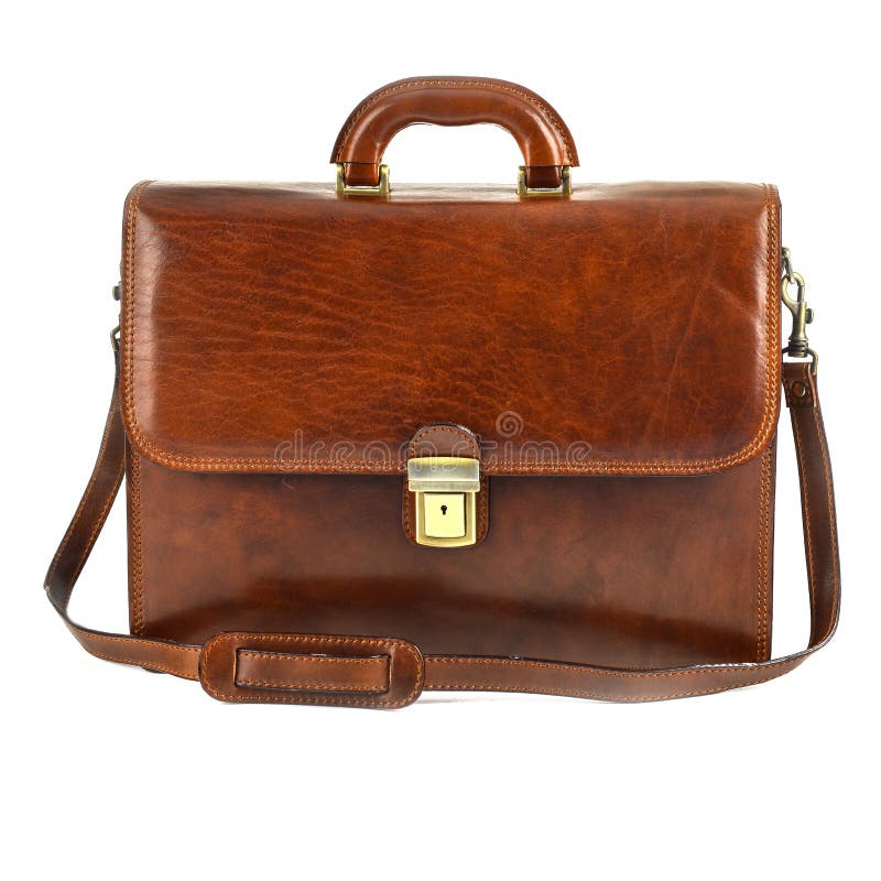 Brown elegant, modern leather briefcase with Professional Style isolated. Brown elegant, modern leather briefcase with Professional Style isolated