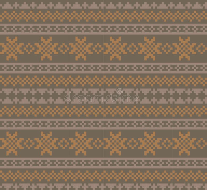 Brun julmässan Isle Seamless Pattern Background royaltyfri illustrationer
