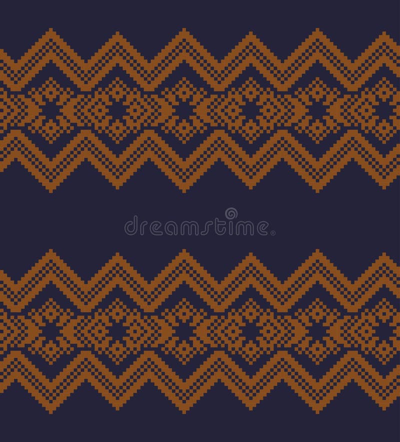 Brun julmässan Isle Seamless Pattern Background stock illustrationer