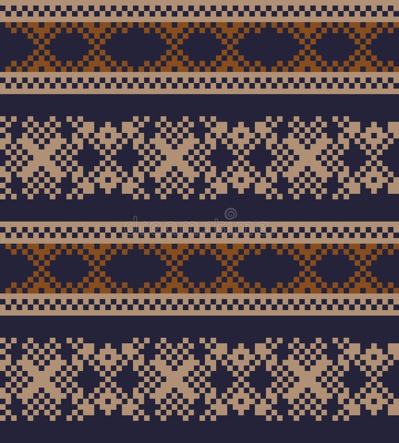 Brun julmässan Isle Seamless Pattern Background vektor illustrationer