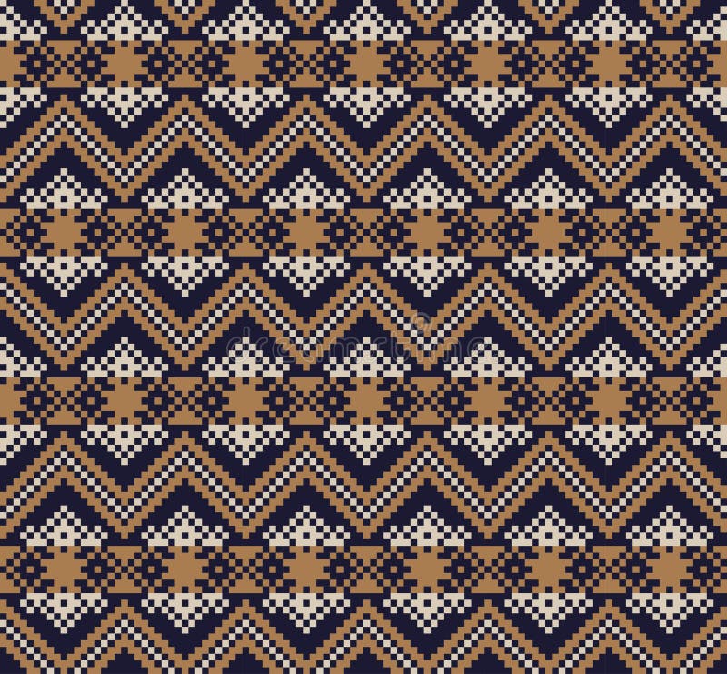 Brun julmässan Isle Seamless Pattern Background royaltyfri illustrationer