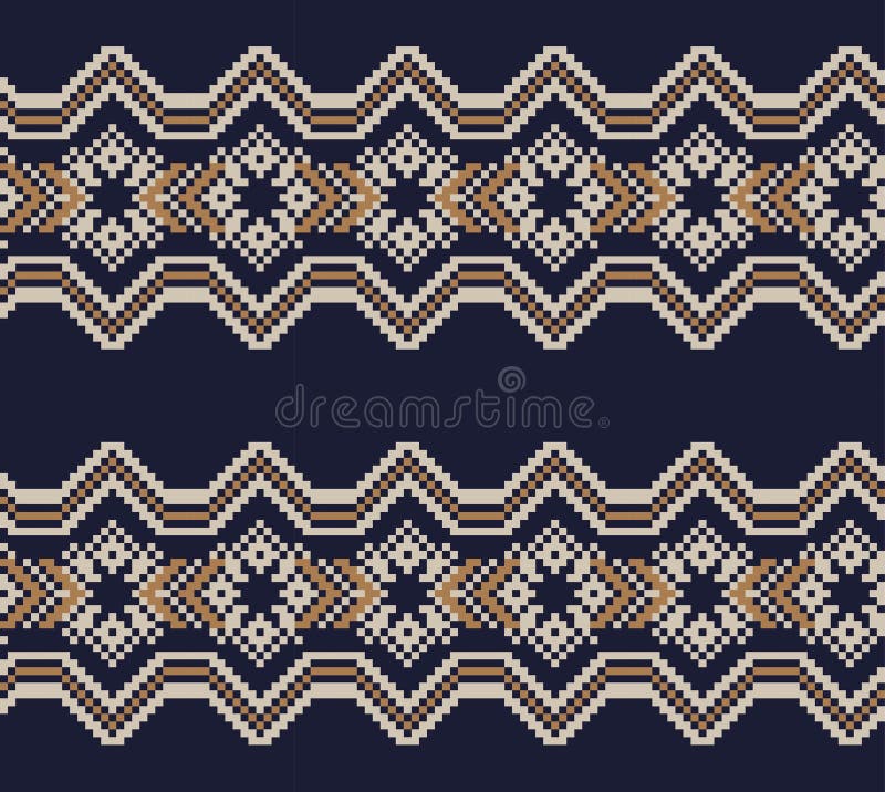 Brun julmässan Isle Seamless Pattern Background vektor illustrationer