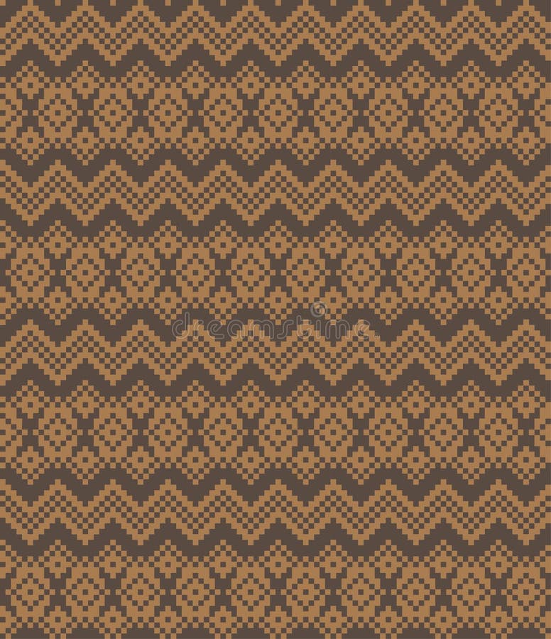 Brun julmässan Isle Seamless Pattern Background stock illustrationer