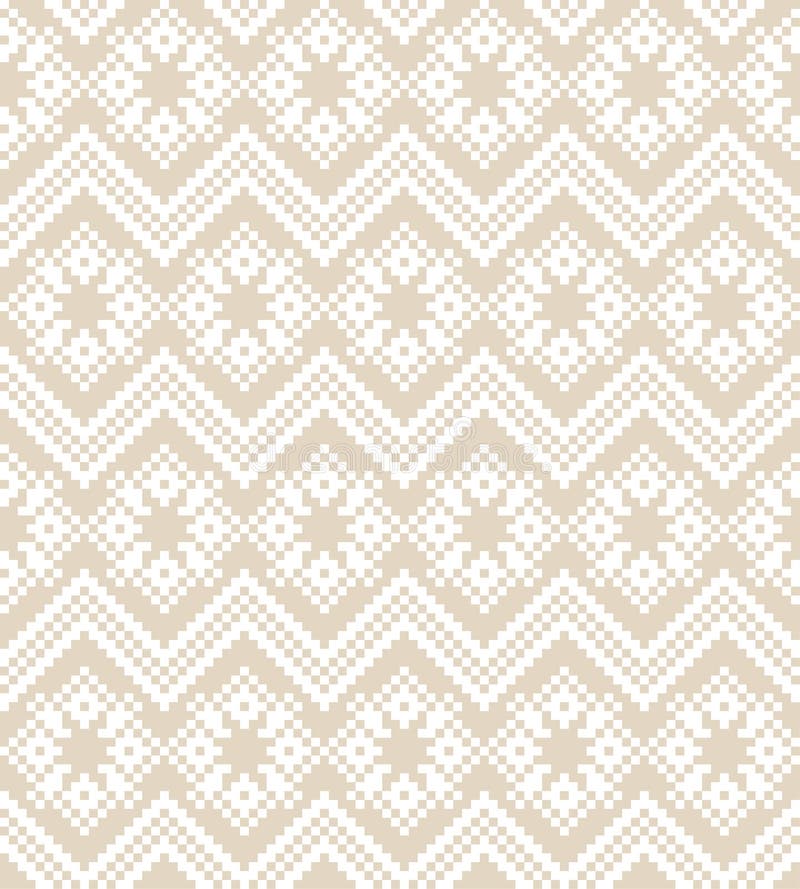 Brun julmässan Isle Seamless Pattern Background vektor illustrationer