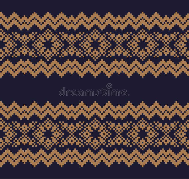 Brun julmässan Isle Seamless Pattern Background stock illustrationer