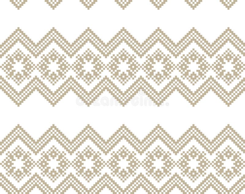 Brun julmässan Isle Seamless Pattern Background stock illustrationer