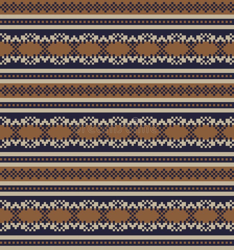 Brun julmässan Isle Seamless Pattern Background stock illustrationer