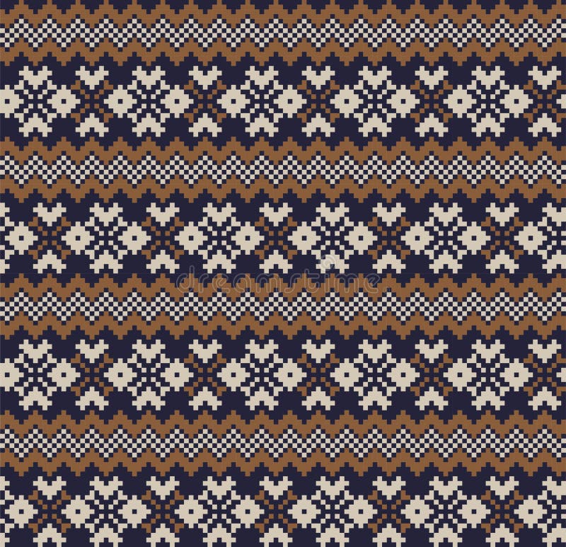 Brun julmässan Isle Seamless Pattern Background stock illustrationer