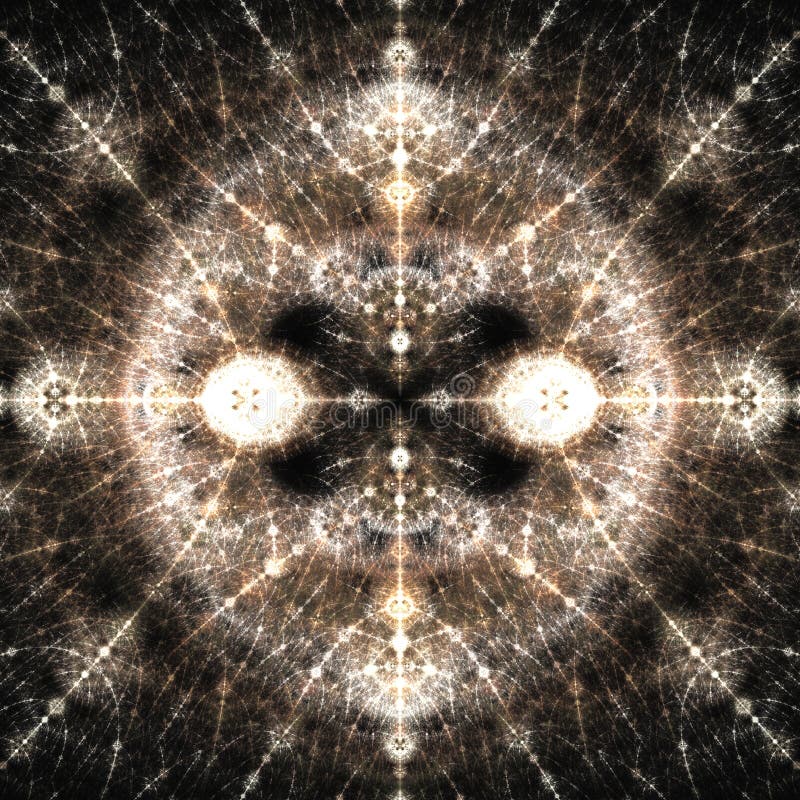 Brun ljus Fractal för cirkel royaltyfri illustrationer