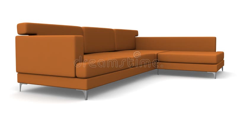 Brun sofa royaltyfri illustrationer