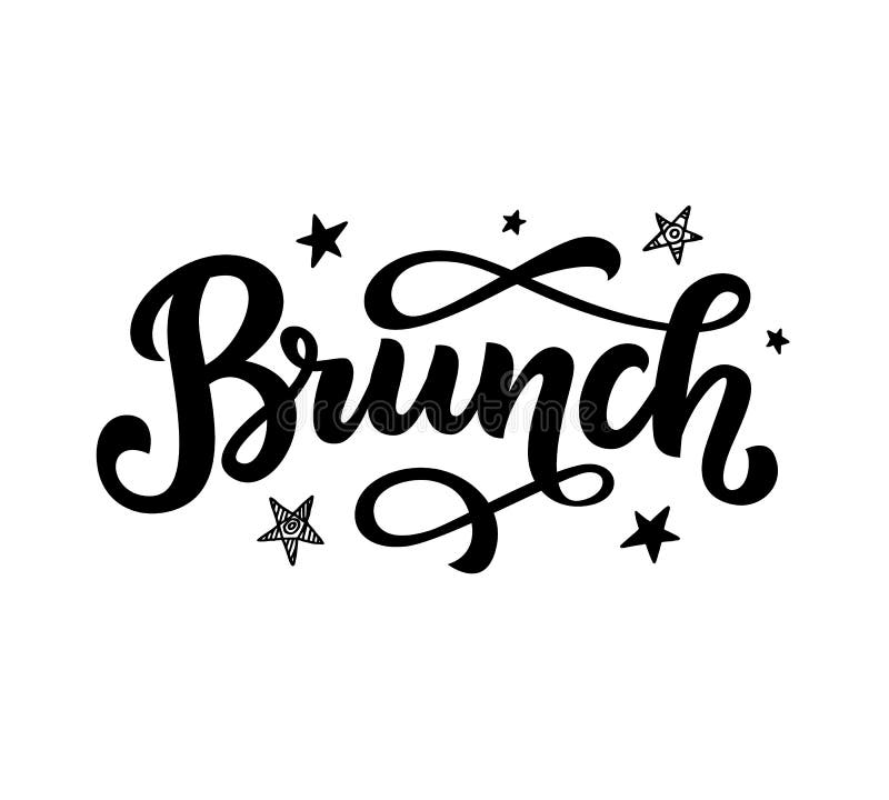 Brunch calligraphy vector logo badge