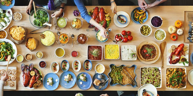 Brunch Choice Crowd Dining Food Options Eating Concept Stock Image ...