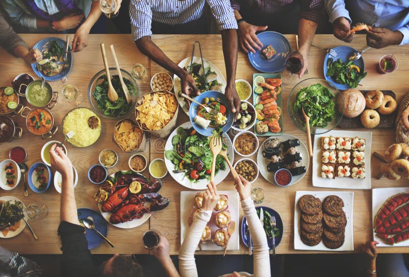 Brunch Choice Crowd Dining Food Options Eating Concept royalty free stock photography Brunch Choice Crowd Dining Food Options Eating Concept royalty free stock photography