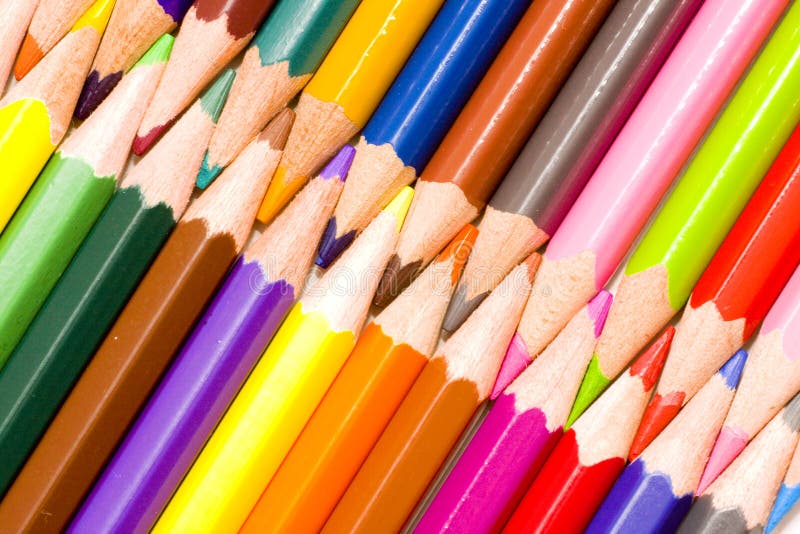 Brunch of colored crayons