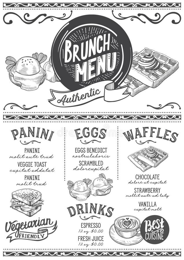 Brunch menu restaurant, food template.