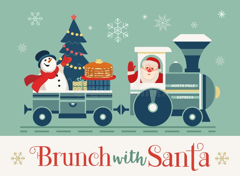 Brunch with Santa Festive Holiday fancy poster