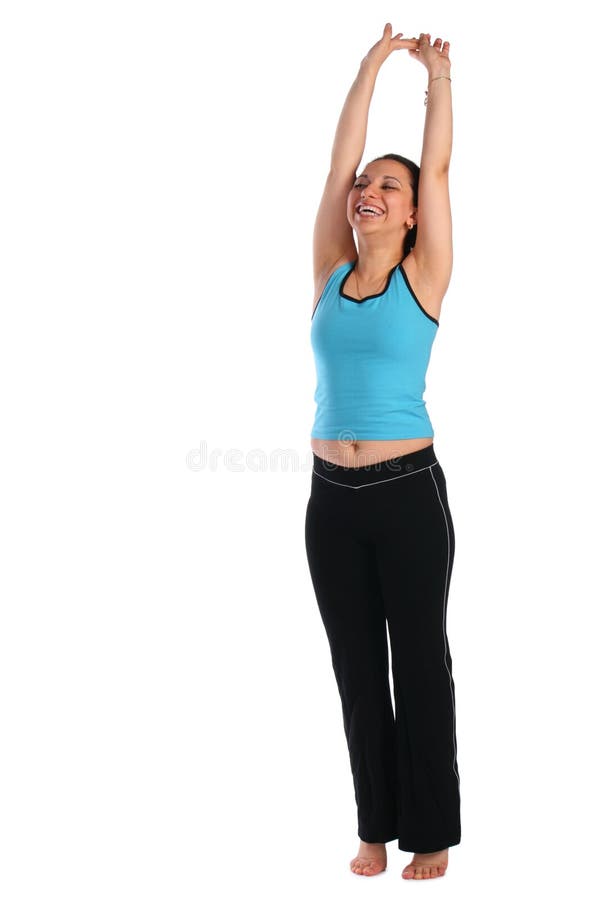 Brunet sport girl stretchs up royalty free stock photography Brunet sport girl stretchs up royalty free stock photography