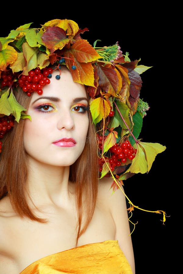 Brunette Autumn Woman stock photo. Image of look, isolated - 26959200