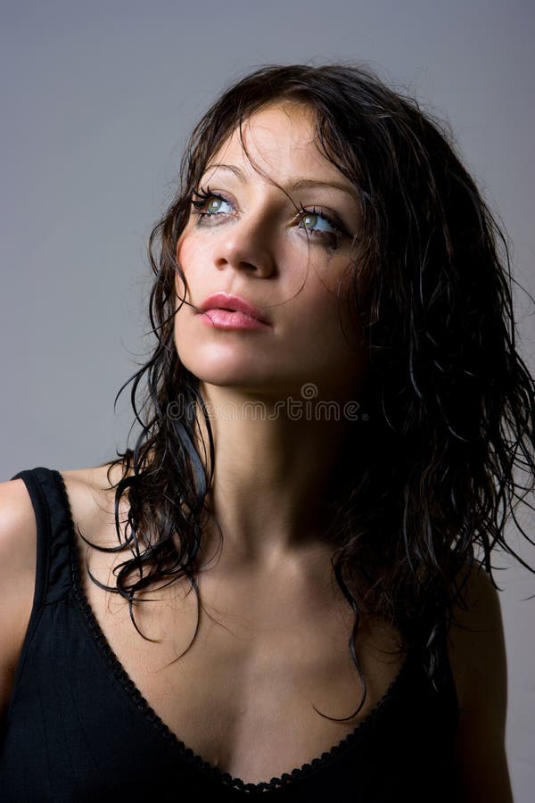 Brunette beauty in studio shot