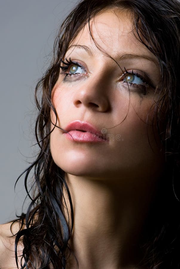 Brunette beauty in studio shot