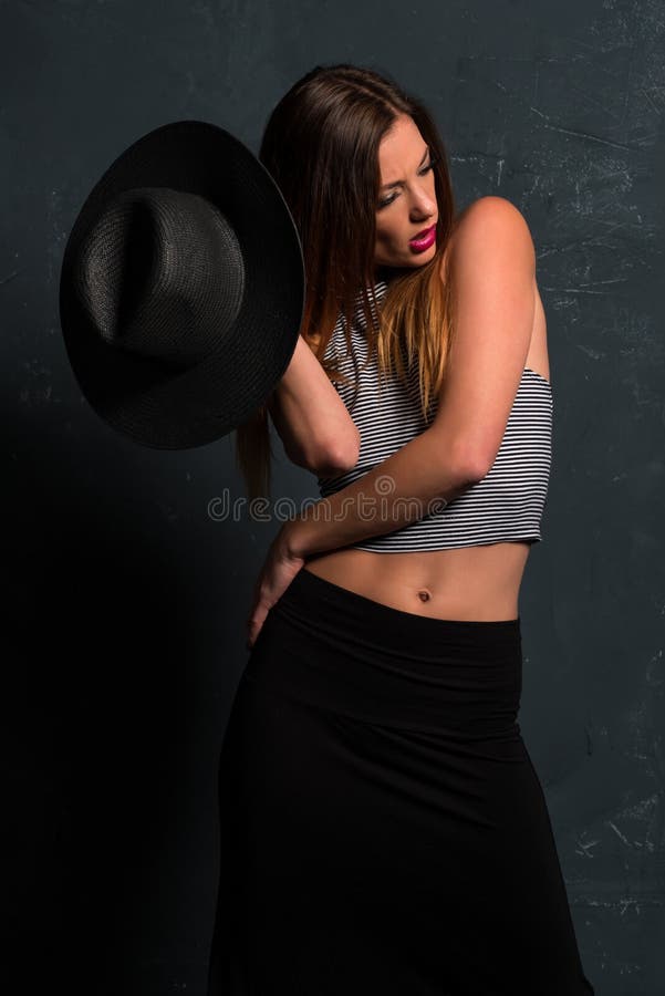 Brunette in Black and White Stock Photo - Image of white, beauty: 79107526