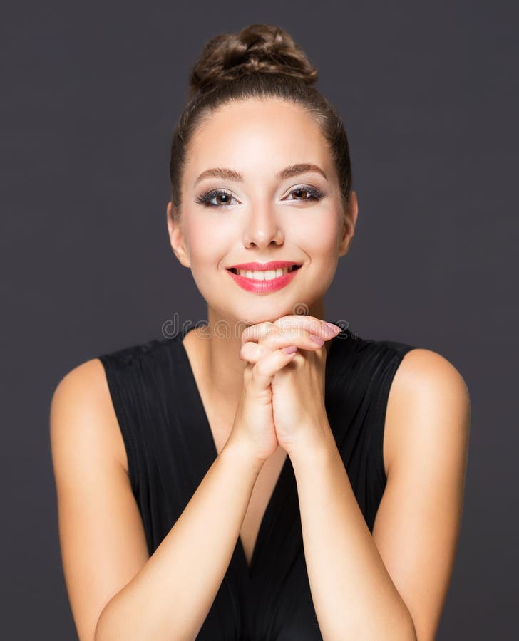 Brunette in elegant makeup stock images Brunette in elegant makeup stock images