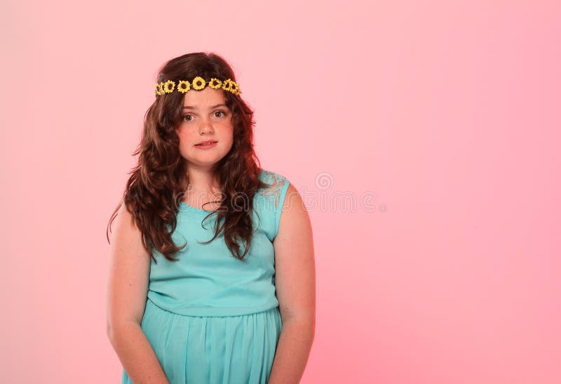 Brunette girl in the studio