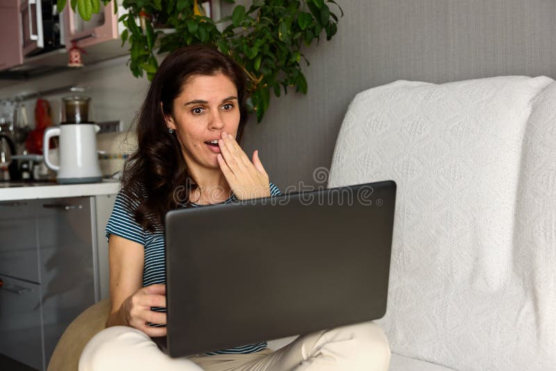 Brunette Girl Shows a Finger Gesture of Love in Korean and Looking at Her  Laptop Making Video Call in Her Apartment. Fun Stock Photo - Image of  covid19, activity: 179997824