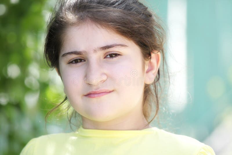 Girl in Yellow Shirt Stock Photo Image of closeup, yellow 14963070