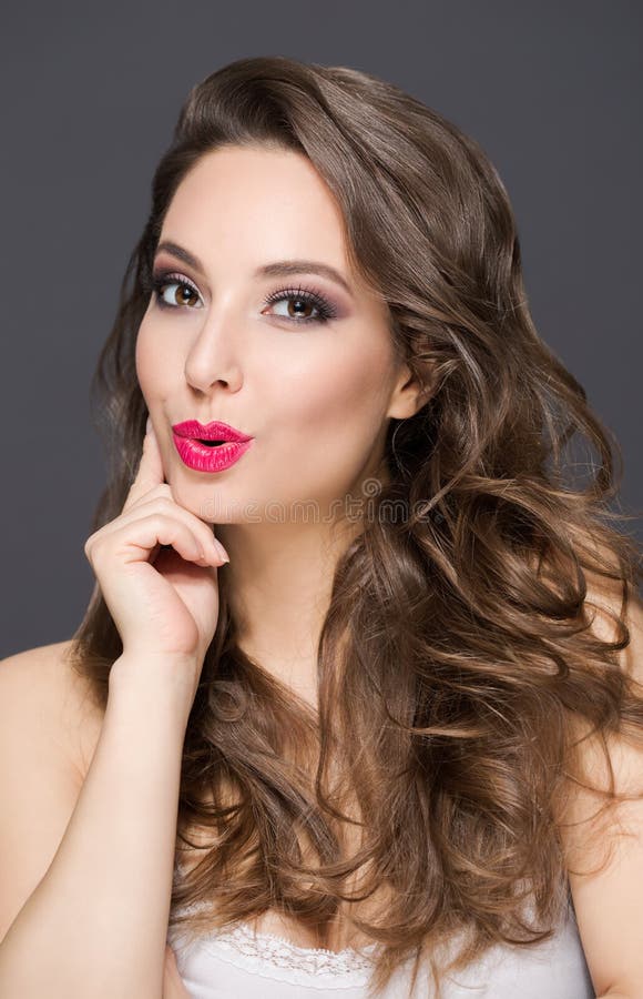 Brunette woman in elegant makeup stock photos Brunette woman in elegant makeup stock photos