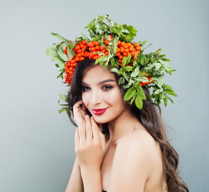 Brunette Woman Smiling. Happy Fashion Model Girl Stock Photo - Image of ...