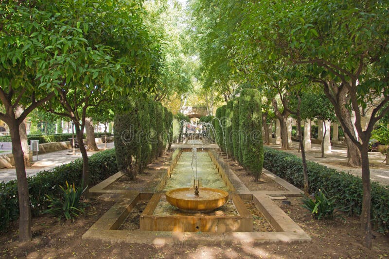 Fontaine Garten Palma De Mallorca Der Hortdel Rei Stockbild Bild