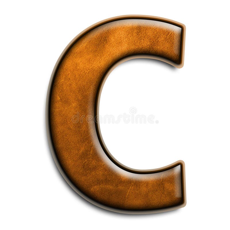 Brunt c-läder royaltyfri illustrationer