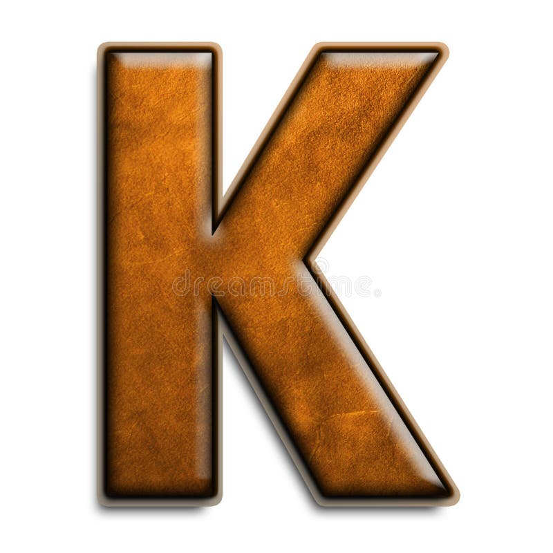 Brunt K-läder stock illustrationer