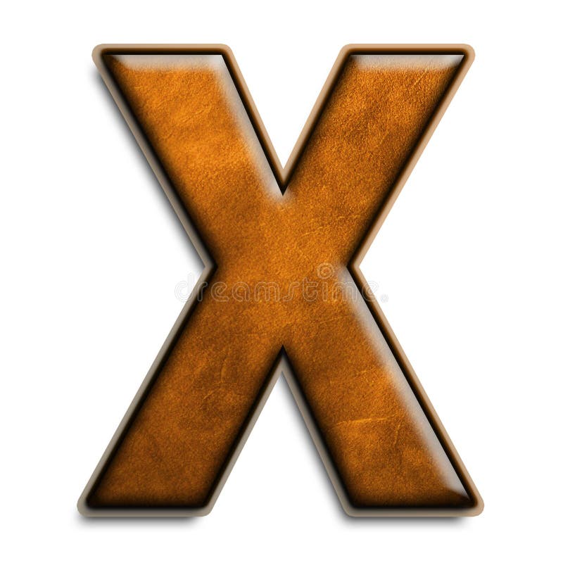Brunt läder x stock illustrationer