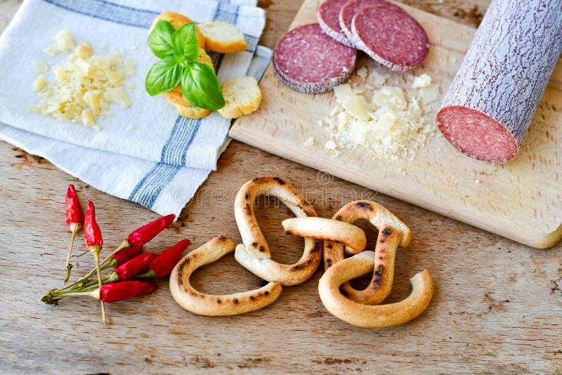 Salami and bread stock photo. Image of homemade, lunch 109316388