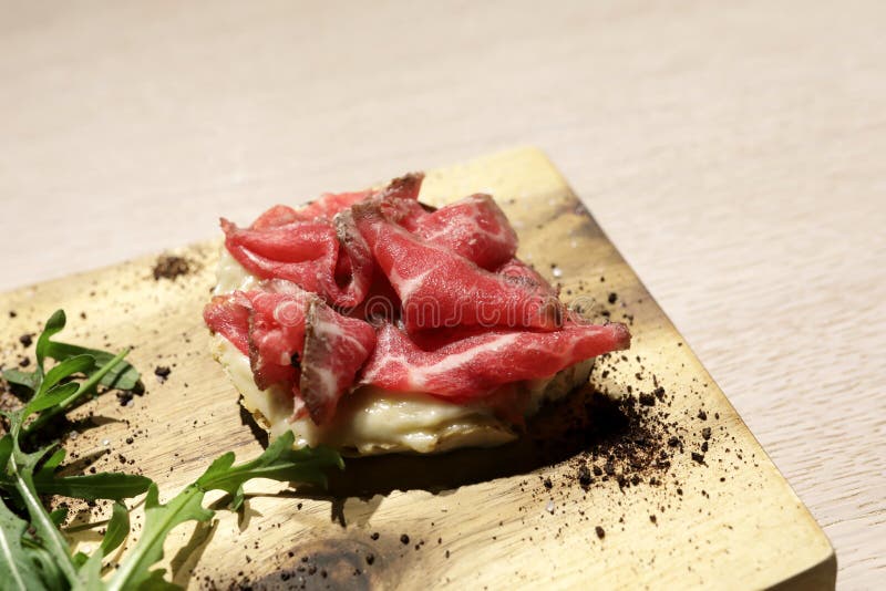 Bruschetta with Prosciutto Crudo Stock Image Image of canape, healthy
