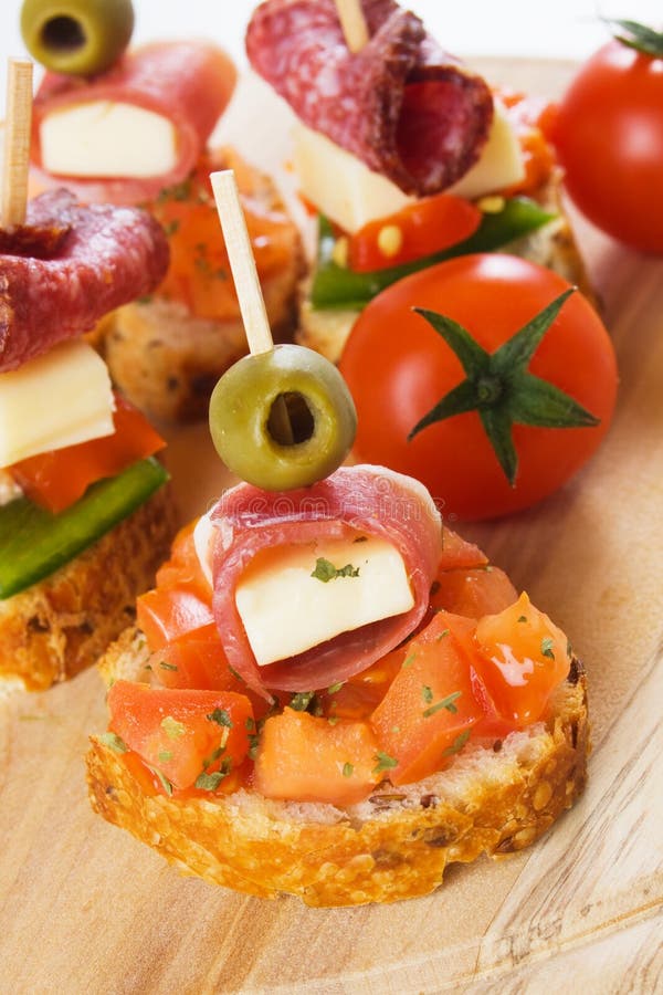 Bruschetta Sandwich with Prosciutto and Olive Stock Photo Image of