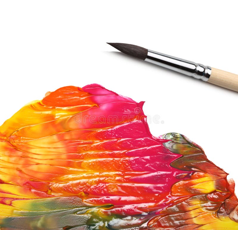 Brush and Abstract Acrylic Painting Stock Photo Image of stroke