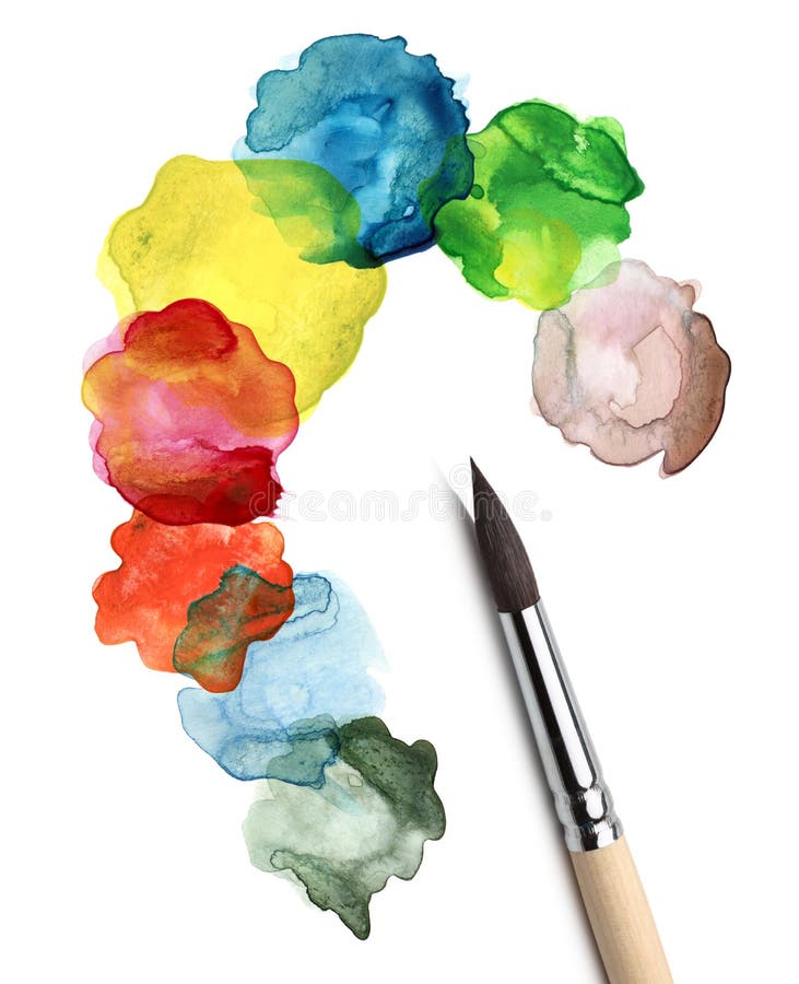 Brush and Abstract Watercolor Painting Stock Photo Image of color