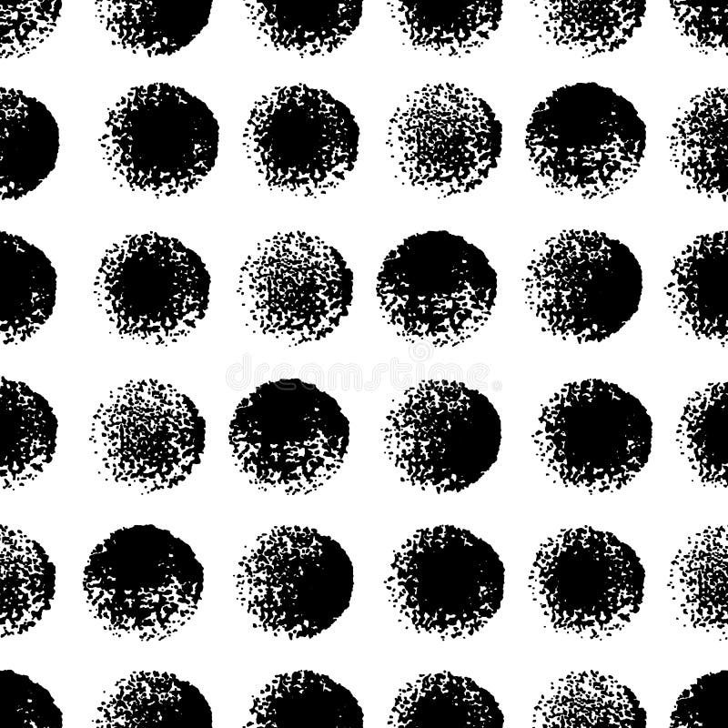 Brush Circles Seamless Pattern. Grunge Texture Stock Vector