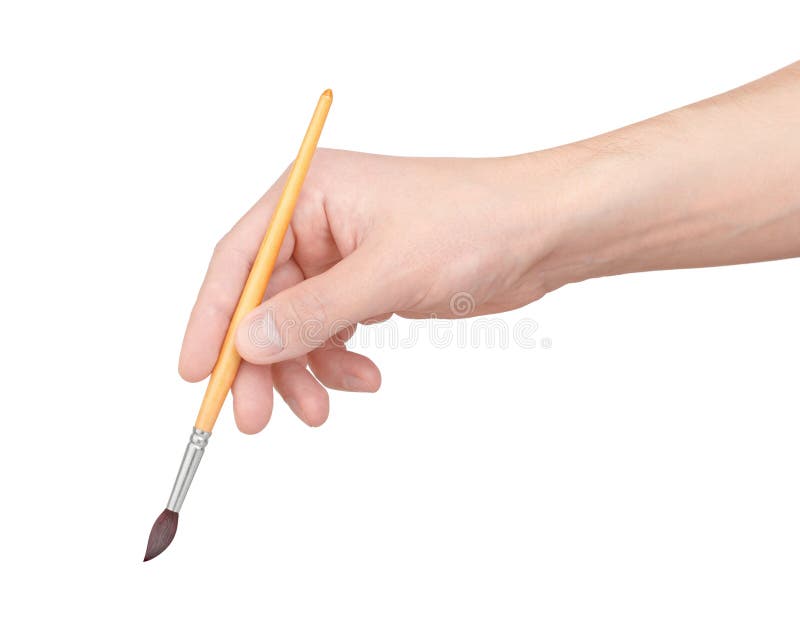 Brush in hand stock image. Image of painter, acrylic 21738715