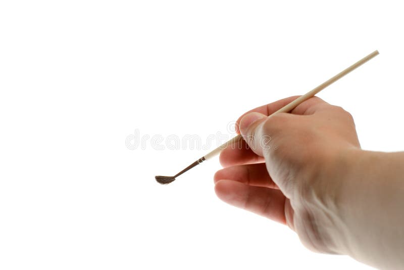 Brush in hand stock image. Image of idea, brush, action 6664317