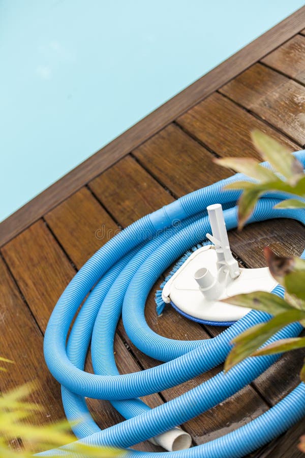 Brush and Leaf Skimmer beside Swimming Pool Stock Photo Image of