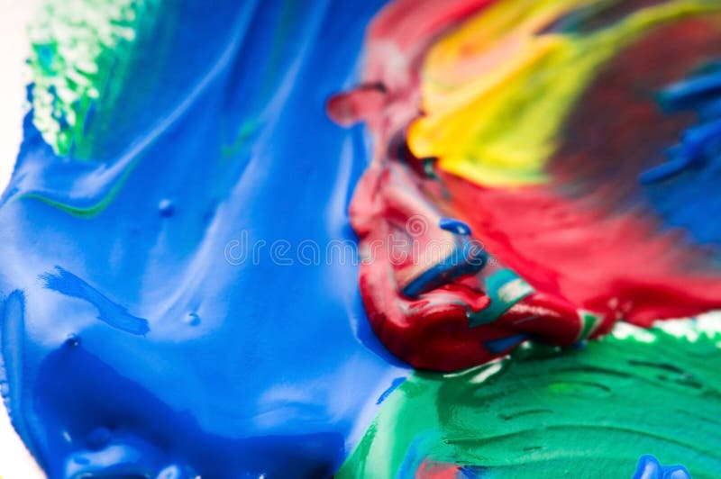 Brush Mixing Paint on Palette Stock Photo Image of draw, colorful